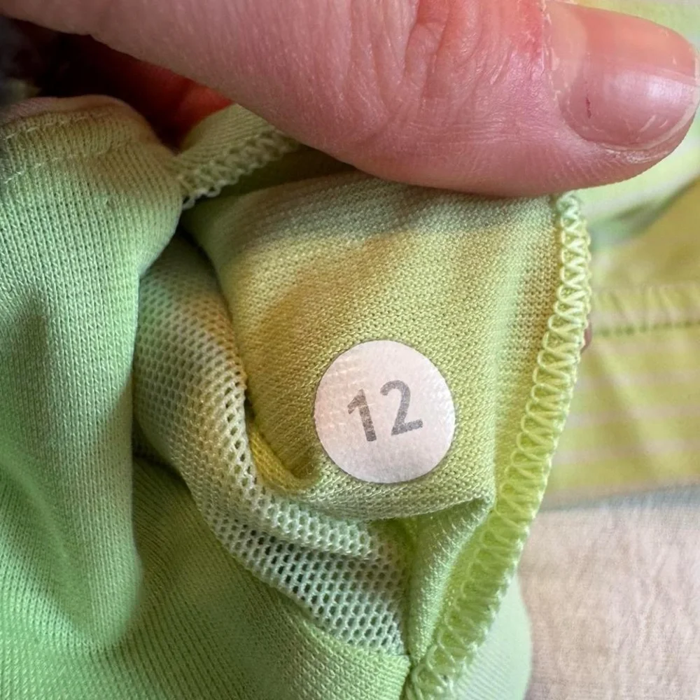 ✅ Lululemon All Sport Bra Adjustable Hyper Stripe Mint Zest Medium Support